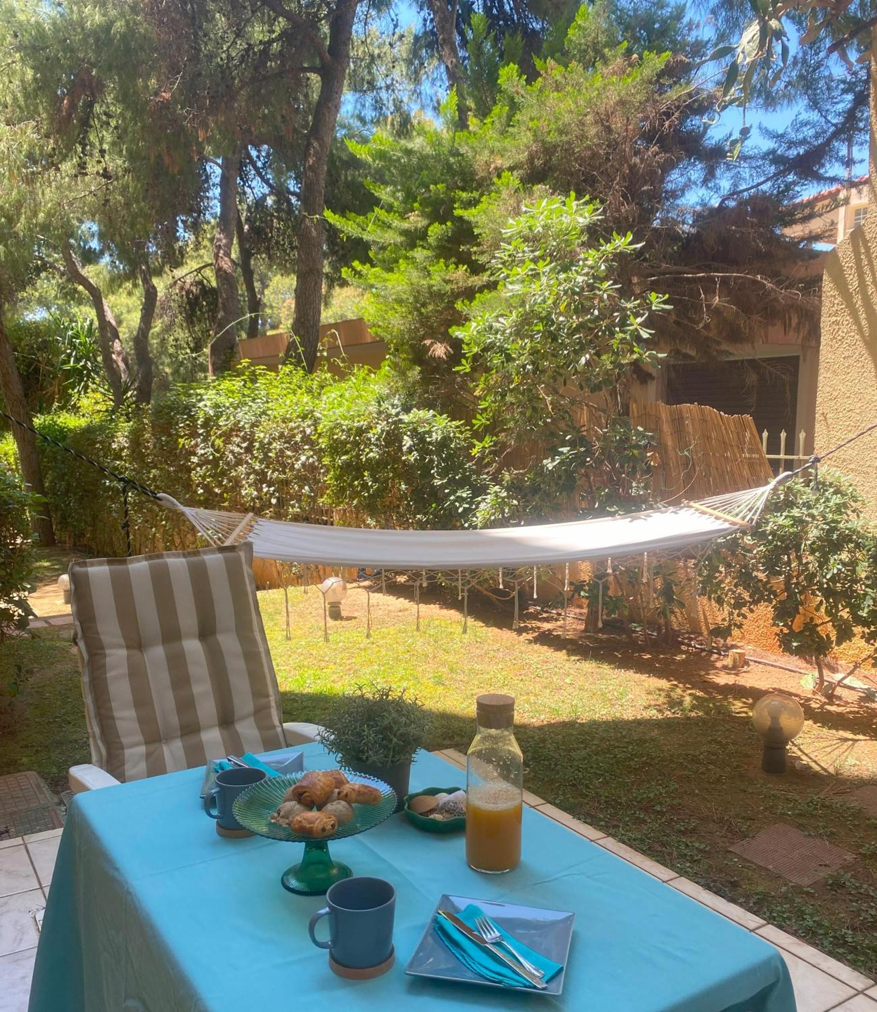 Apartment Garden With Bbq In The Athenian Riviera